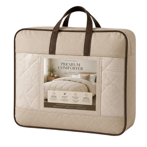 Custom bedsheet packaging bags for home textile brands